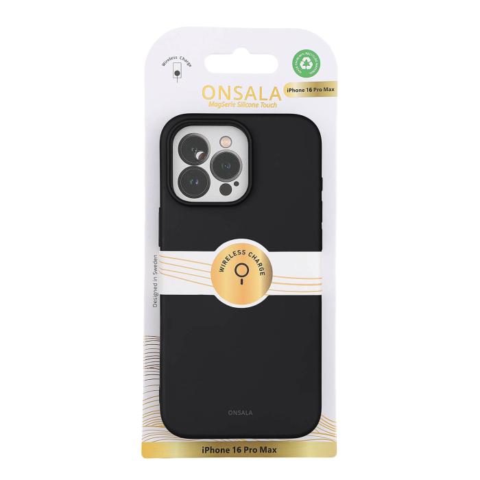Bild 3, Onsala Onsala iPhone 16 Pro Max Mobilskal Med Silikonkänsla Svart - Teknikhallen.se