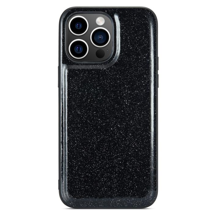 Bild 3, DG.MING DG.MING iPhone 14 Pro Skal Läder Glitter Svart - Teknikhallen.se