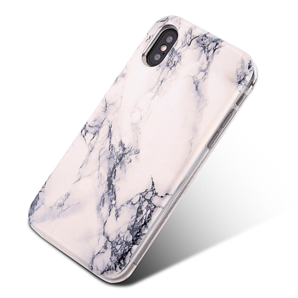  iPhone X/Xs Plånboksfodral - Marble White - Teknikhallen.se