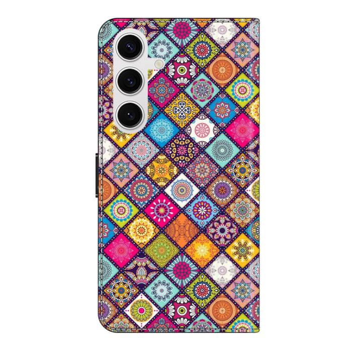 Bild 6,  Samsung Galaxy S25 Fodral Tryckta Mandala Blommor - Teknikhallen.se