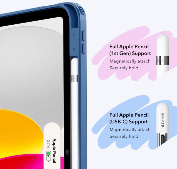 Bild 6, ESR ESR iPad 11 2025 / 10.9 2022 Fodral Flip Hybrid Navy Blue - Teknikhallen.se
