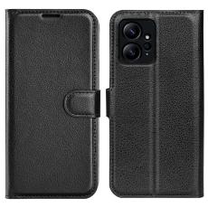  Xiaomi Redmi Note 12 4G Fodral Litchi L&auml;der Svart - Teknikhallen.se