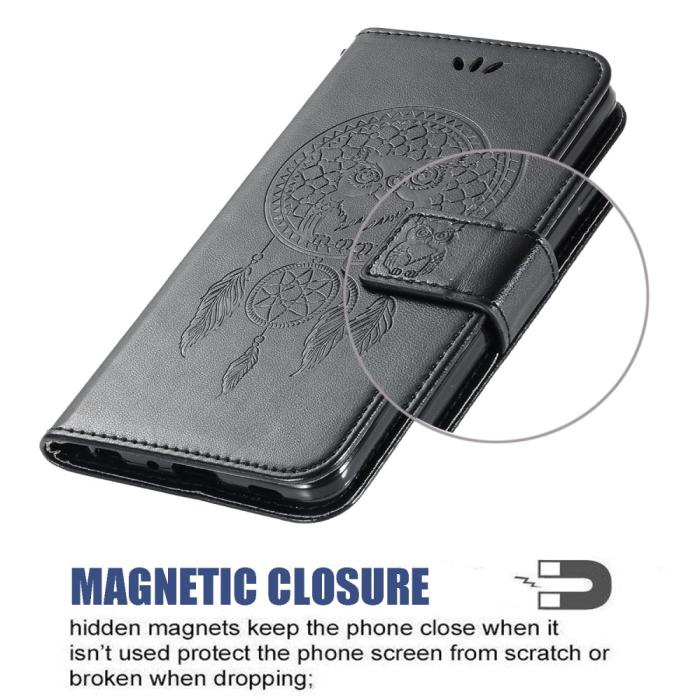 Bild 6,  Xiaomi Redmi 9C Fodral Owl Dream Catcher Svart - Teknikhallen.se