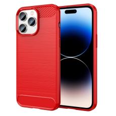  iPhone 14 Pro Skal Borstad St&aring;l Textur R&ouml;d - Teknikhallen.se