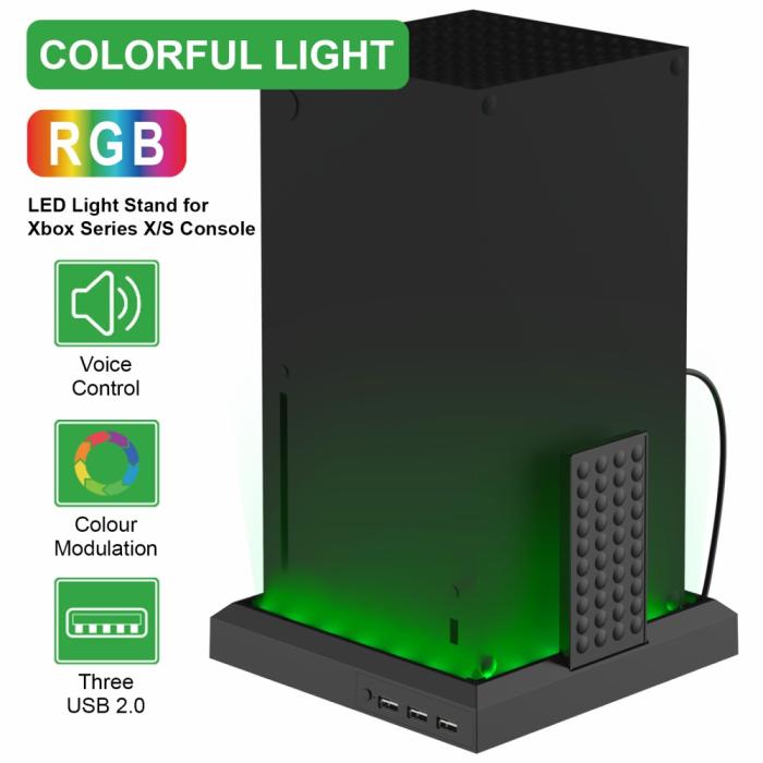 Bild 3,  Xbox Series S/X Laddningsstation RGB Svart - Teknikhallen.se