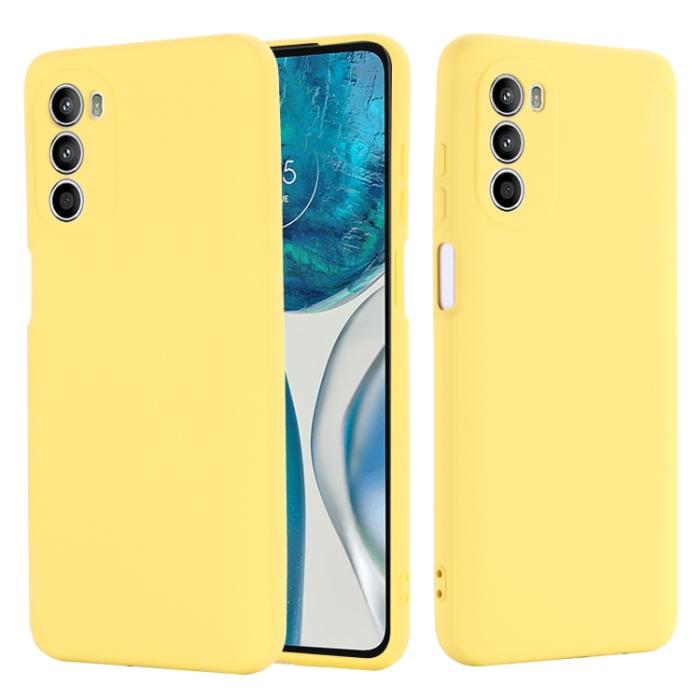 Bild 2,  Motorola Moto G52/G82 Skal Liquid Silikon Gul - Teknikhallen.se