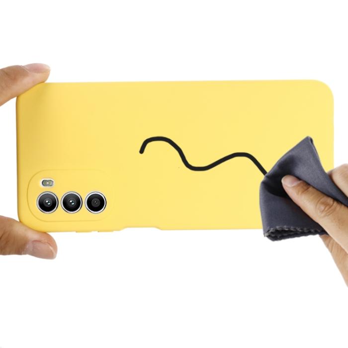Bild 4,  Motorola Moto G52/G82 Skal Liquid Silikon Gul - Teknikhallen.se