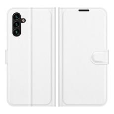  Samsung Galaxy A04s / A13 5G Fodral Litchi L&auml;der Vit - Teknikhallen.se