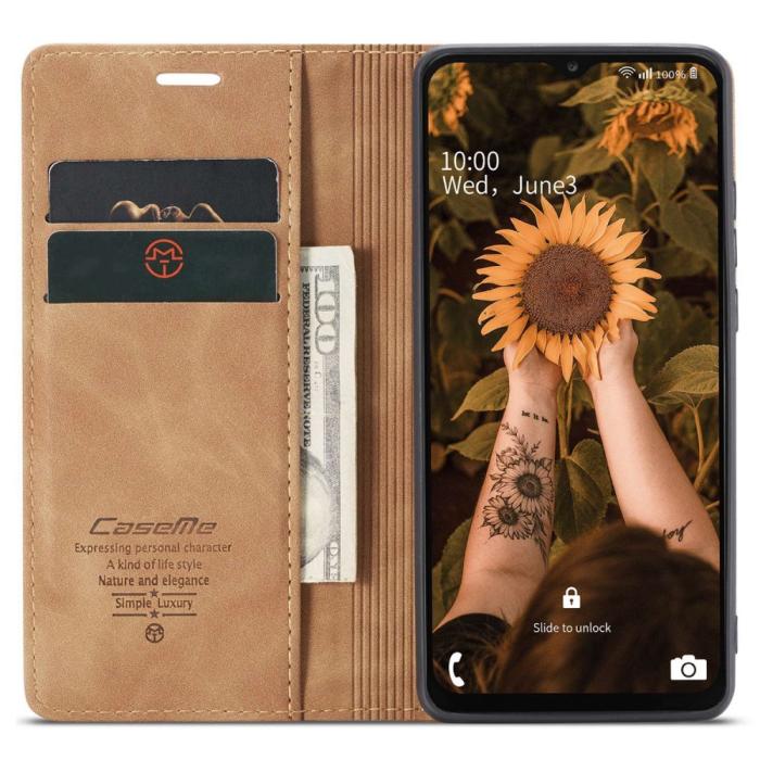 Bild 2, CASEME CASEME Samsung Galaxy A23 5G Fodral Flip Läder Brun - Teknikhallen.se