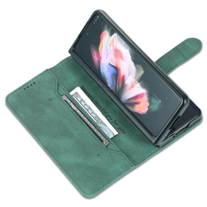 Bild 5, AZNS AZNS Galaxy Z Fold 5 Fodral Läder Grön - Teknikhallen.se