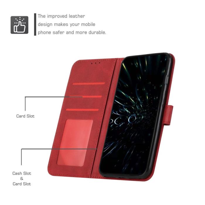 Bild 4,  Motorola Edge 30 Fusion 5G Fodral Läder Röd - Teknikhallen.se