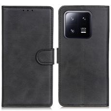  Xiaomi 14 Fodral L&auml;der Svart - Teknikhallen.se