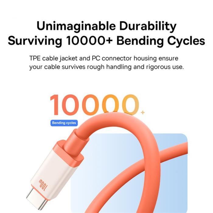 Bild 5, BASEUS Baseus 1m 100W PD USB-C Kabel Snabbladdning - Teknikhallen.se