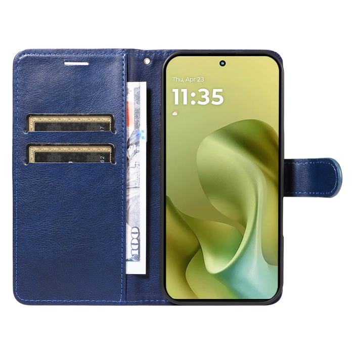Bild 2,  Motorola Moto G86 Power / G86 5G Fodral Läder Blå - Teknikhallen.se