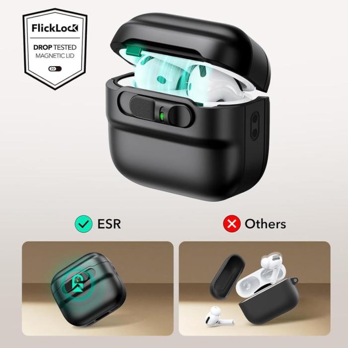 Bild 4, ESR ESR AirPods 4 Skal MagSafe Pulse HaloLock Svart - Teknikhallen.se