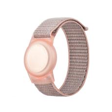  Apple AirTag 2/1 Nylon Armband F&ouml;r Barn (L) Rosa - Teknikhallen.se