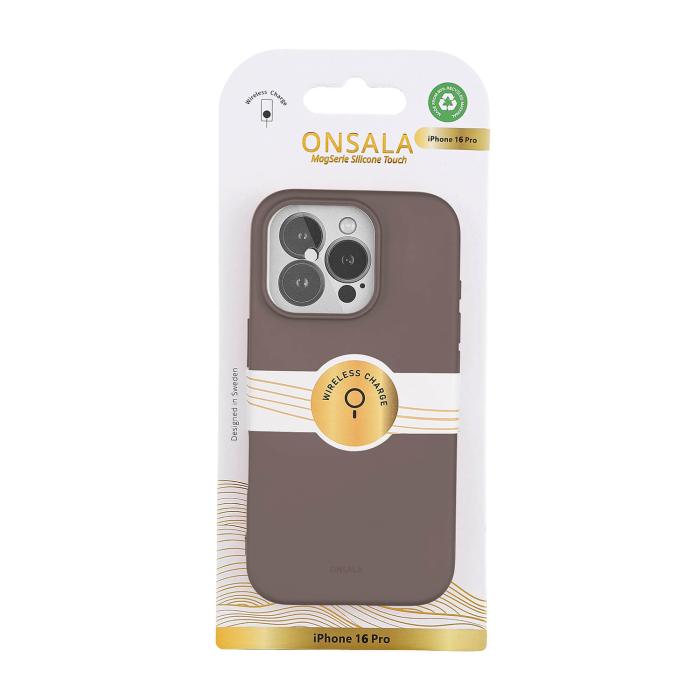 Bild 3, Onsala Onsala iPhone 16 Pro Mobilskal Med Silikonkänsla Chocolate - Teknikhallen.se