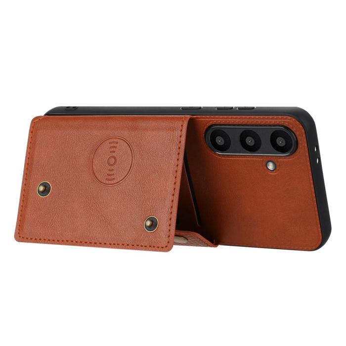 Bild 4,  Galaxy A56 5G/A36 5G Skal Läder Med Kortfack Och Magnet - Teknikhallen.se