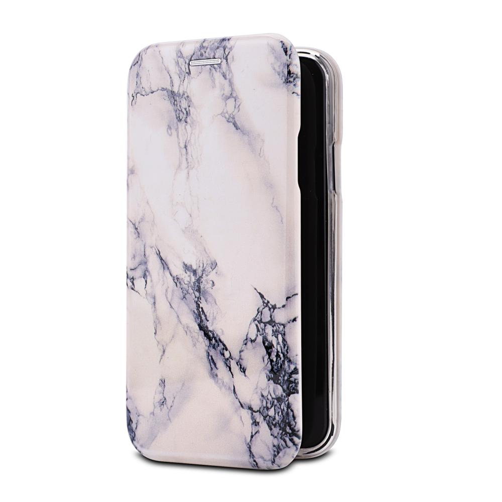  iPhone X/Xs Plånboksfodral - Marble White - Teknikhallen.se