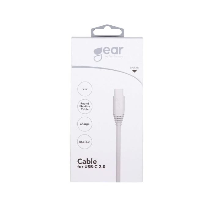 Bild 2, Gear GEAR Laddkabel 2m USB-C till USB-A Vit - Teknikhallen.se