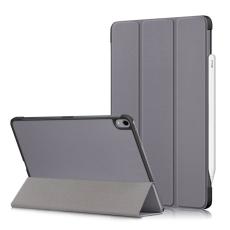  iPad Air 2026-2020 Fodral Tri-Fold Litchi Gr&aring; - Teknikhallen.se