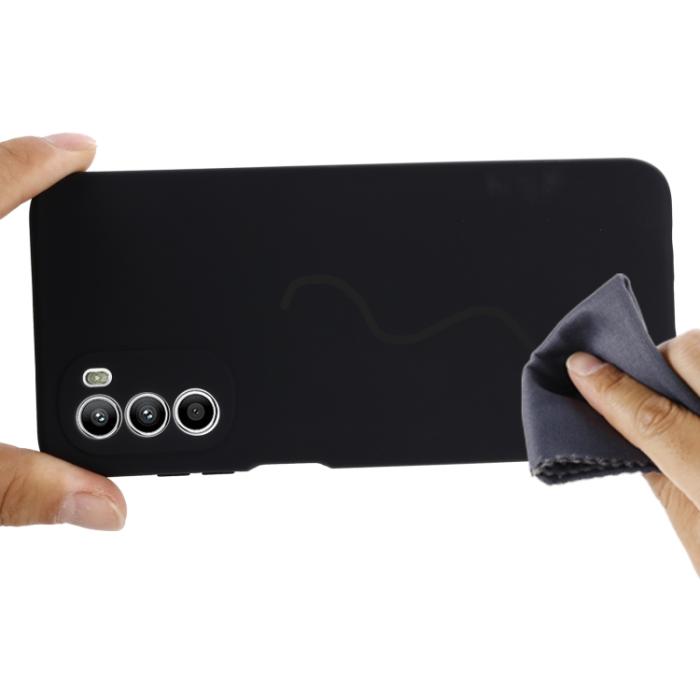 Bild 4,  Motorola Moto G52/G82 Skal Liquid Silikon Svart - Teknikhallen.se