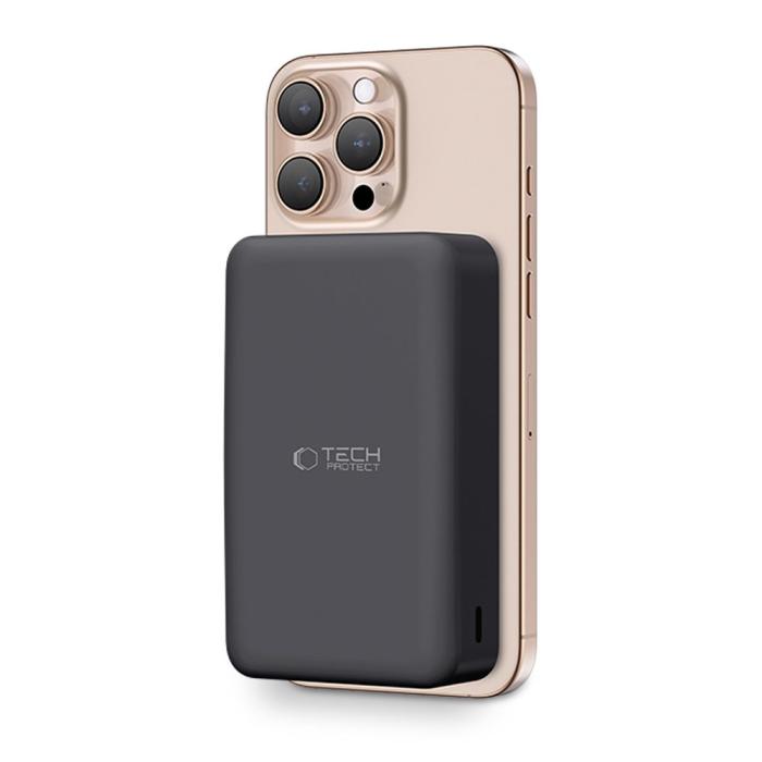 Bild 2, Tech-Protect Tech-Protect 20000 mAh MagSafe Powerbank LifeMag Svart - Teknikhallen.se