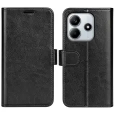  Xiaomi Redmi Note 14 4G Fodral Crazy Horse L&auml;der Svart - Teknikhallen.se