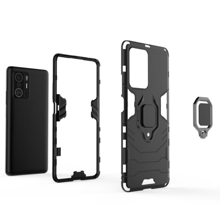 Bild 5,  Xiaomi 11T / 11T Pro Skal Hybrid Armor Röd - Teknikhallen.se
