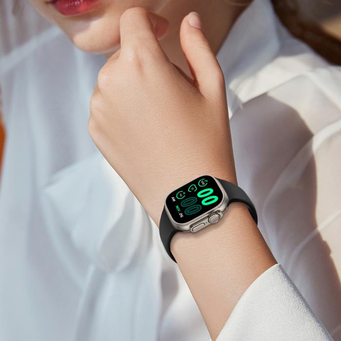 Bild 6, ColorPop Silikon Armband Butterfly Apple Watch 42/44/45/46/49 mm (M/L) Svart - Teknikhallen.se