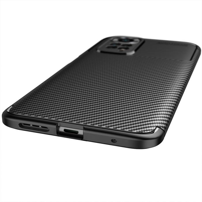 Bild 4,  Xiaomi Redmi Note 11 4G Skal Kolfiber Textur Svart - Teknikhallen.se