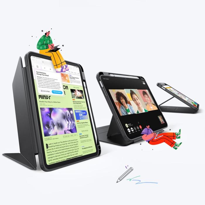 Bild 2, ESR ESR iPad 11 2025 / iPad 10.9 2022 Fodral Flip Hybrid Svart - Teknikhallen.se