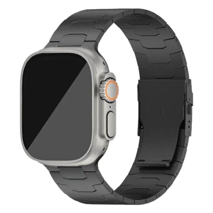 Bild 2,  Apple Watch 42/44/45/46/49 mm Klockarmband Metall Svart - Teknikhallen.se