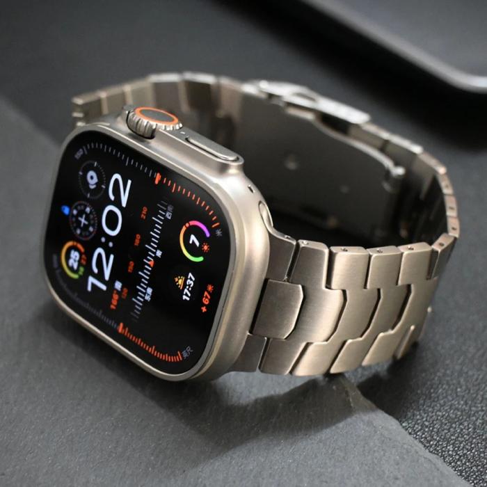 Bild 6,  Apple Watch 42/44/45/46/49 mm Klockarmband Metall Svart - Teknikhallen.se