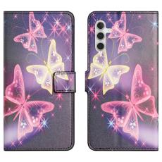  Samsung Galaxy A35 5G Fodral Med Tryck Glittriga Fj&auml;rilar - Teknikhallen.se
