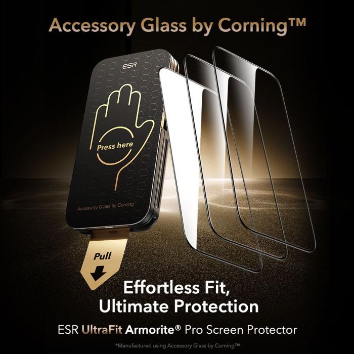 Bild 2, ESR ESR iPhone 17 Pro Max UltraFit Armorite Pro Skärmskydd Härdat Glas - Teknikhallen.se