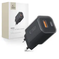 Tech-Protect Tech-Protect 33W V&auml;ggladdare PD QC USB-C / USB-A Svart - Teknikhallen.se