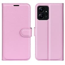  Xiaomi Redmi Note 12 4G Fodral Litchi L&auml;der Ljus Rosa - Teknikhallen.se
