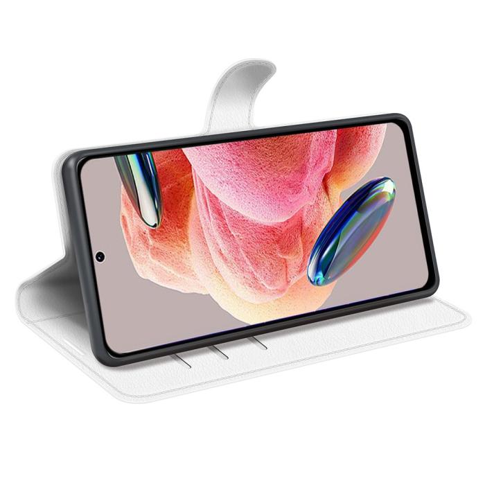 Bild 3,  Xiaomi Redmi Note 12 4G Fodral Litchi Läder Vit - Teknikhallen.se