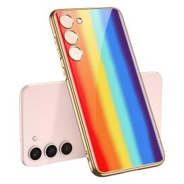 GKK GKK Galaxy S24 Plus Skal Härdat Glas Electroplate Rainbow - Teknikhallen.se