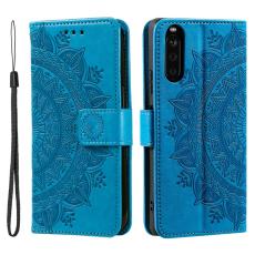  Sony Xperia 10 VI Mandala L&auml;der Fodral Bl&aring; - Teknikhallen.se