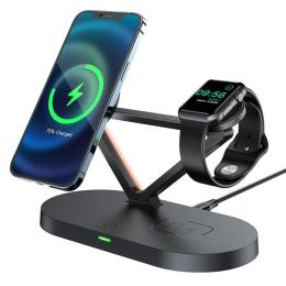 Acefast Acefast E9 45W 3in1 Magnetisk MagSafe Laddare Med Ambient Light Vit - Teknikhallen.se