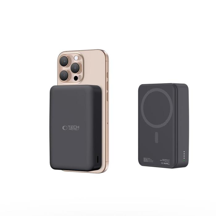 Bild 5, Tech-Protect Tech-Protect 20000 mAh MagSafe Powerbank LifeMag Svart - Teknikhallen.se