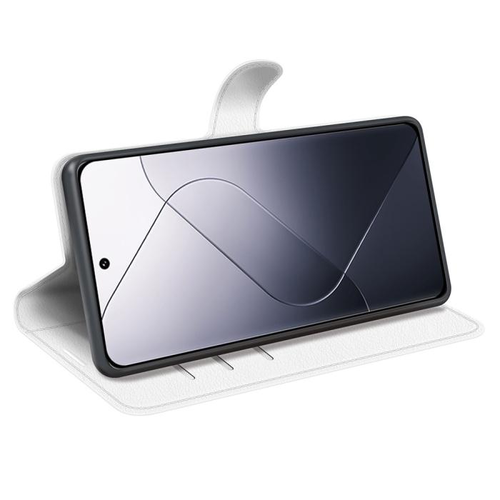 Bild 3,  Xiaomi 14 Fodral Litchi Läder Vit - Teknikhallen.se