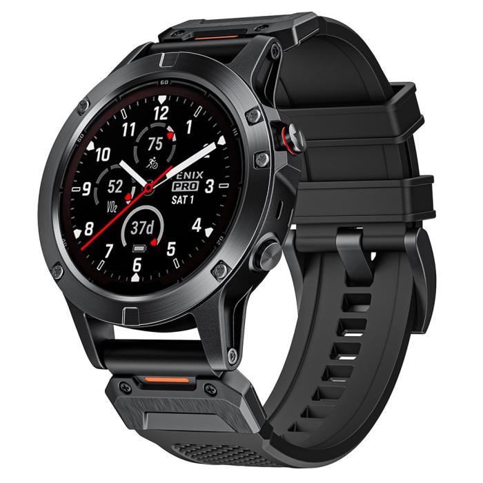 Bild 4,  Fenix 5/5X/6X/7X 26 mm Klockarmband Robust Svart - Teknikhallen.se