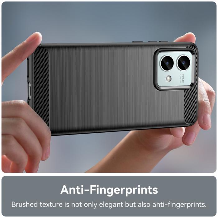 Bild 4,  Motorola Moto G84 5G Skal Borstad Stål Textur Svart - Teknikhallen.se