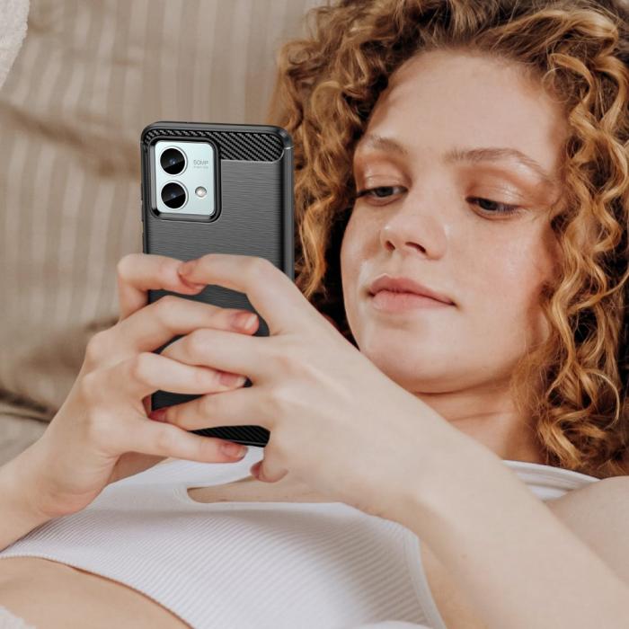 Bild 6,  Motorola Moto G84 5G Skal Borstad Stål Textur Svart - Teknikhallen.se