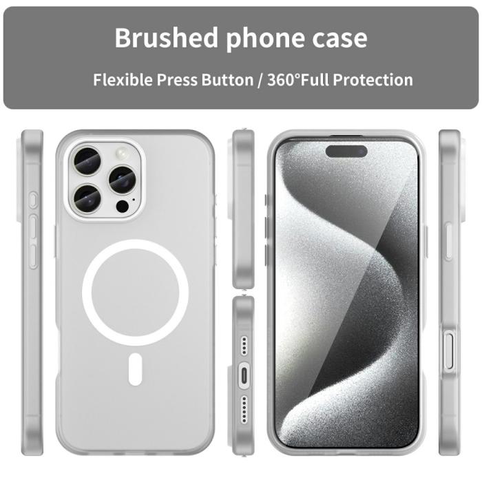 Bild 3,  iPhone 16 Pro Max Skal MagSafe Slim Matt Vit - Teknikhallen.se