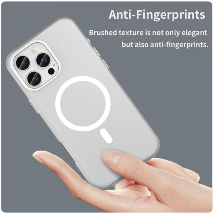 Bild 5,  iPhone 16 Pro Max Skal MagSafe Slim Matt Vit - Teknikhallen.se