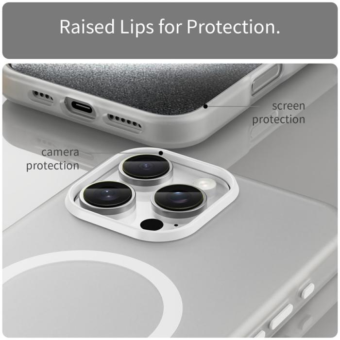 Bild 6,  iPhone 16 Pro Max Skal MagSafe Slim Matt Vit - Teknikhallen.se